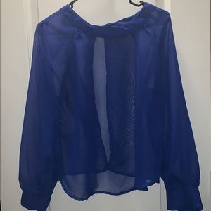 Royal Blue sheer open back Stacey Summers S